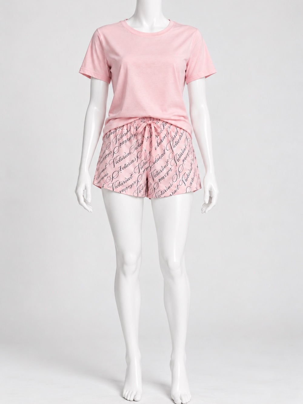Victoria's Secret Pink Script Logo Lounge Shorts - Light Pink